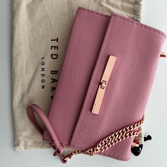 Ted Baker Pink Leather Crossbody/Clutch Bag - Picture 2 of 12